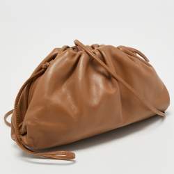 Pre Owned Bottega Veneta Brown Leather Mini The Pouch Bag