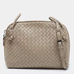 Bottega Veneta Beige Intrecciato Leather Nodini Crossbody Bag