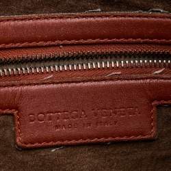 Pre Owned Bottega Veneta Brown Intrecciato Leather Nodini Shoulder Bag