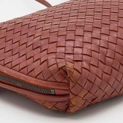 Pre Owned Bottega Veneta Brown Intrecciato Leather Nodini Shoulder Bag
