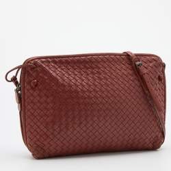 Pre Owned Bottega Veneta Brown Intrecciato Leather Nodini Shoulder Bag