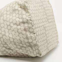 Pre Owned Bottega Veneta Cream/Grey Canvas Maxi All Over Tote