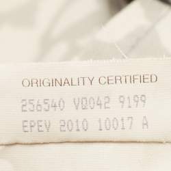 Pre Owned Bottega Veneta Cream/Grey Canvas Maxi All Over Tote