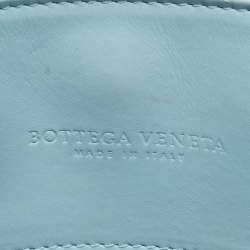 Bottega Veneta Blue Intrecciato Leather Small Roma Tote