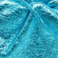 Pre Owned Bottega Veneta Metallic Blue Leather Mini The Pouch Bag