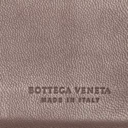 Pre Owned Bottega Veneta Brown Intrecciato Leather French Flap Continental Wallet