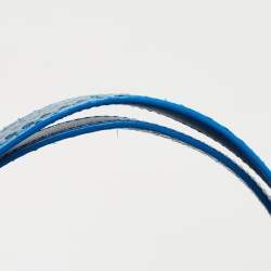 Pre Owned Bottega Veneta Blue Intrecciato Leather and Karung Frame Tote