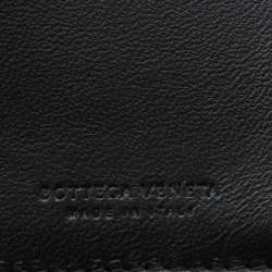 Pre Owned Bottega Veneta Black Intrecciato Leather Flap Continental Wallet