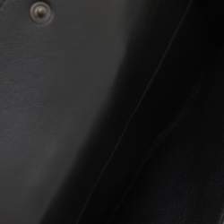 Pre Owned Bottega Veneta Black Intrecciato Leather Flap Continental Wallet