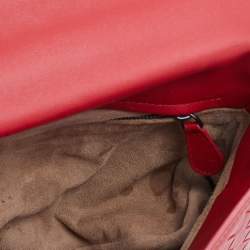 Bottega Veneta Red Intrecciato Leather Alumna Top Handle Bag