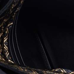 مملوكة مسبقًا Bottega Veneta Black/Gold Intrecciomirage Leather Chain Shoulder Bag