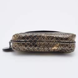مملوكة مسبقًا Bottega Veneta Black/Gold Intrecciomirage Leather Chain Shoulder Bag