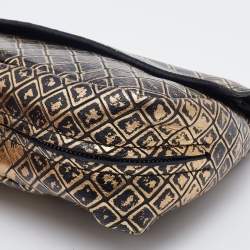 مملوكة مسبقًا Bottega Veneta Black/Gold Intrecciomirage Leather Chain Shoulder Bag