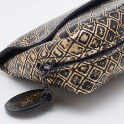 مملوكة مسبقًا Bottega Veneta Black/Gold Intrecciomirage Leather Chain Shoulder Bag