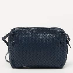 مملوكة مسبقًا Bottega Veneta Blue Intrecciato Leather Nodini Crossbody Bag