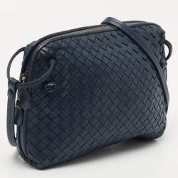 مملوكة مسبقًا Bottega Veneta Blue Intrecciato Leather Nodini Crossbody Bag