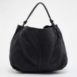 Pre Owned Bottega Veneta Black Leather Cervo Hobo