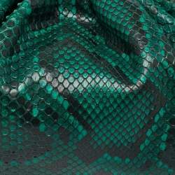 Pre Owned Bottega Veneta Green/Black Python The Pouch Clutch