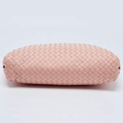 Pre Owned Bottega Veneta Pink Intrecciato Leather Large Nodini Crossbody Bag