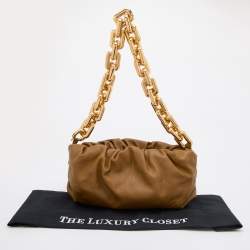 Pre Owned Bottega Veneta Brown Leather Chain Pouch Shoulder Bag