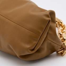Pre Owned Bottega Veneta Brown Leather Chain Pouch Shoulder Bag