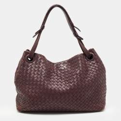 مملوكة مسبقًا Bottega Veneta Burgundy Intrecciato Leather Bella Tote