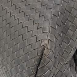 Pre Owned Bottega Veneta Dark Grey Intrecciato Leather Roma Tote