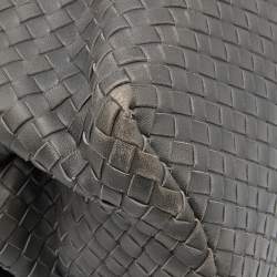 Pre Owned Bottega Veneta Dark Grey Intrecciato Leather Roma Tote