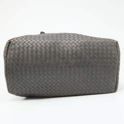 Pre Owned Bottega Veneta Dark Grey Intrecciato Leather Roma Tote