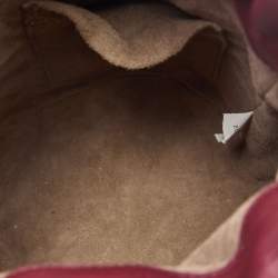 Pre Owned Bottega Veneta Burgundy Intrecciato Leather Bucket Bag
