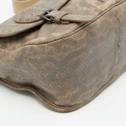 Bottega Veneta Beige/Brown Karung Leather Gardena Messenger Bag