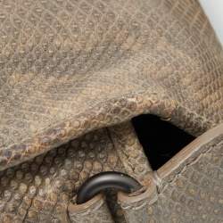 Bottega Veneta Beige/Brown Karung Leather Gardena Messenger Bag