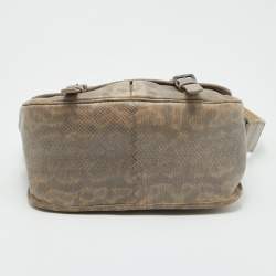 Bottega Veneta Beige/Brown Karung Leather Gardena Messenger Bag