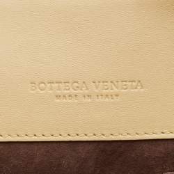 Pre Owned Bottega Veneta Cream Intrecciato Leather Olimpia Top Handle Bag