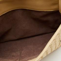Pre Owned Bottega Veneta Cream Intrecciato Leather Olimpia Top Handle Bag