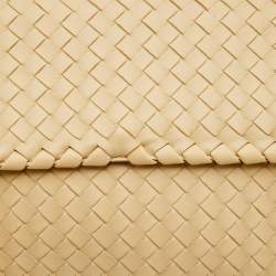 Pre Owned Bottega Veneta Cream Intrecciato Leather Olimpia Top Handle Bag