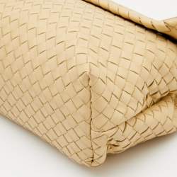 Pre Owned Bottega Veneta Cream Intrecciato Leather Olimpia Top Handle Bag