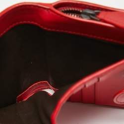 مملوكة مسبقًا Bottega Veneta Red Intrecciato Leather French Compact Wallet