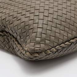 Pre Owned Bottega Veneta Grey Intrecciato Leather Veneta Hobo