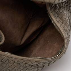 Pre Owned Bottega Veneta Grey Intrecciato Leather Veneta Hobo