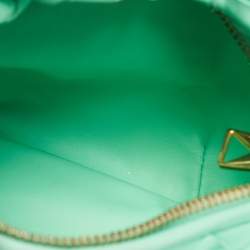 Pre Owned Bottega Veneta Green Intrecciato Leather Mini Jodie Hobo