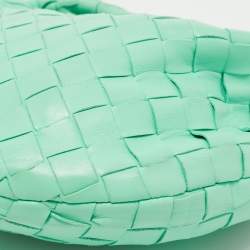 Pre Owned Bottega Veneta Green Intrecciato Leather Mini Jodie Hobo