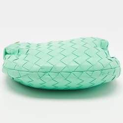 Pre Owned Bottega Veneta Green Intrecciato Leather Mini Jodie Hobo