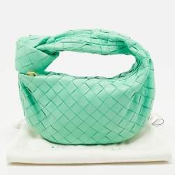 Pre Owned Bottega Veneta Green Intrecciato Leather Mini Jodie Hobo