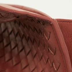 Pre Owned Bottega Veneta Brown Intrecciato Leather Flap Continental Wallet