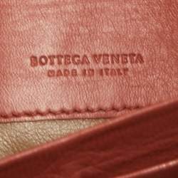 Pre Owned Bottega Veneta Brown Intrecciato Leather Flap Continental Wallet