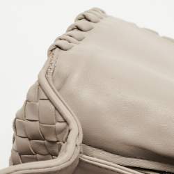 Bottega Veneta Beige Intrecciato Leather Olimpia Top Handle Bag