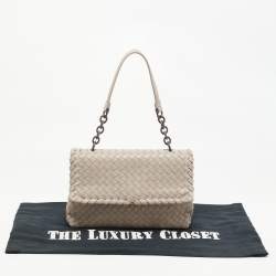 Bottega Veneta Beige Intrecciato Leather Olimpia Top Handle Bag