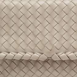 Bottega Veneta Beige Intrecciato Leather Olimpia Top Handle Bag