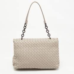 Bottega Veneta Beige Intrecciato Leather Olimpia Top Handle Bag